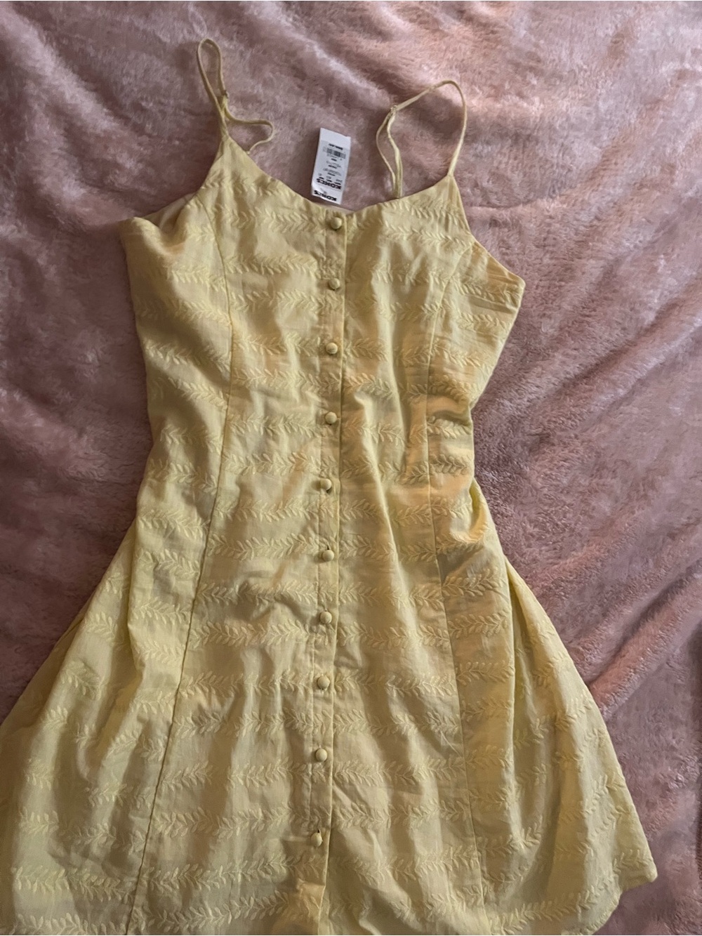 Kohl's Yellow Textured Button-Front Mini Dress